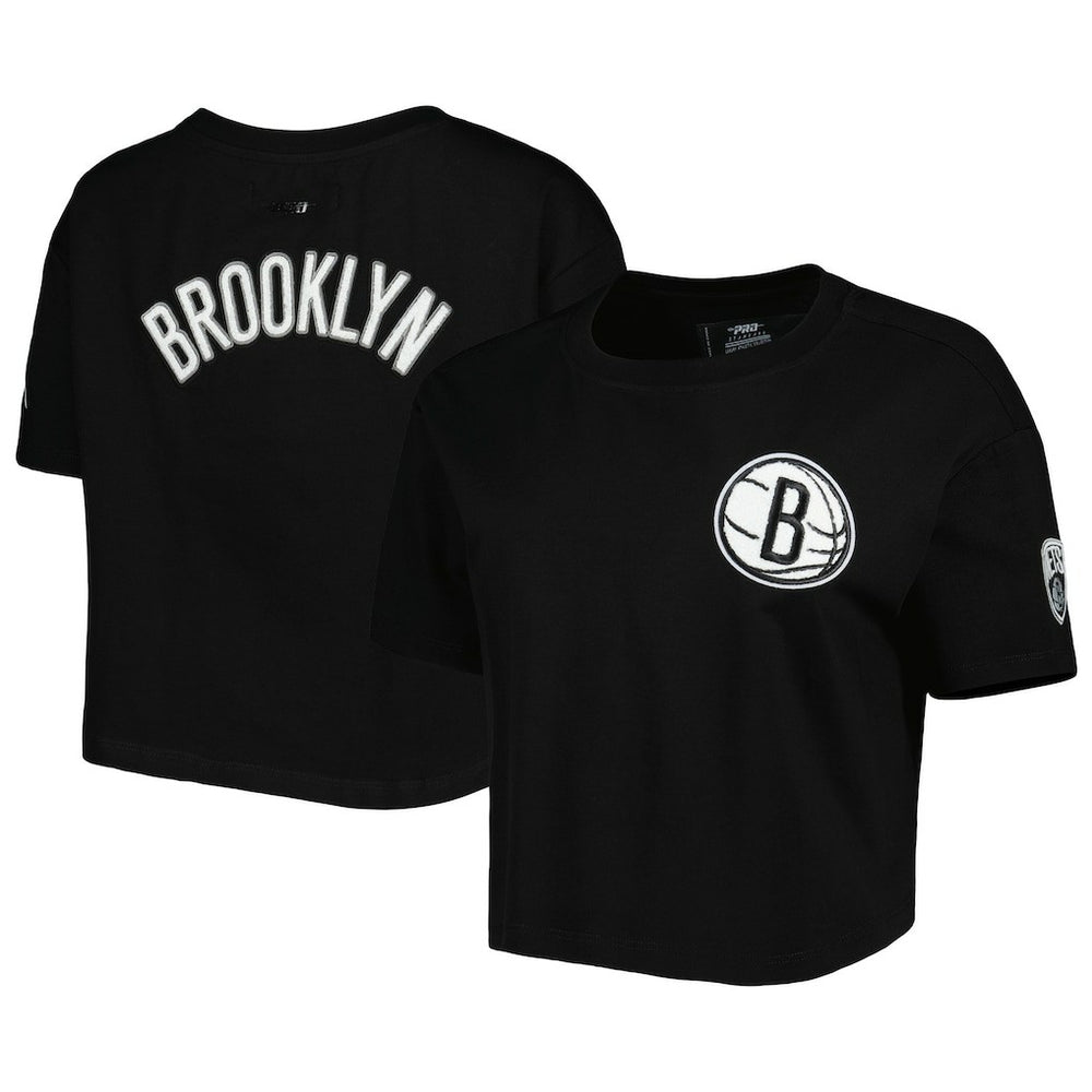 Black Brooklyn Nets Pro Standard Women's Classics Boxy T-Shirt | NBA