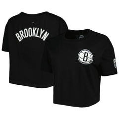 Black Brooklyn Nets Pro Standard Women's Classics Boxy T-Shirt | NBA