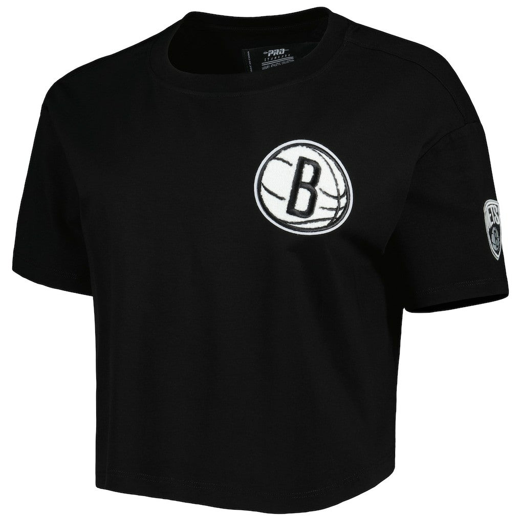Black Brooklyn Nets Pro Standard Women's Classics Boxy T-Shirt | NBA