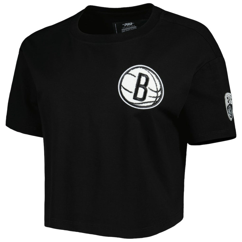 Black Brooklyn Nets Pro Standard Women's Classics Boxy T-Shirt | NBA