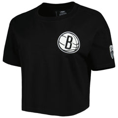 Black Brooklyn Nets Pro Standard Women's Classics Boxy T-Shirt | NBA