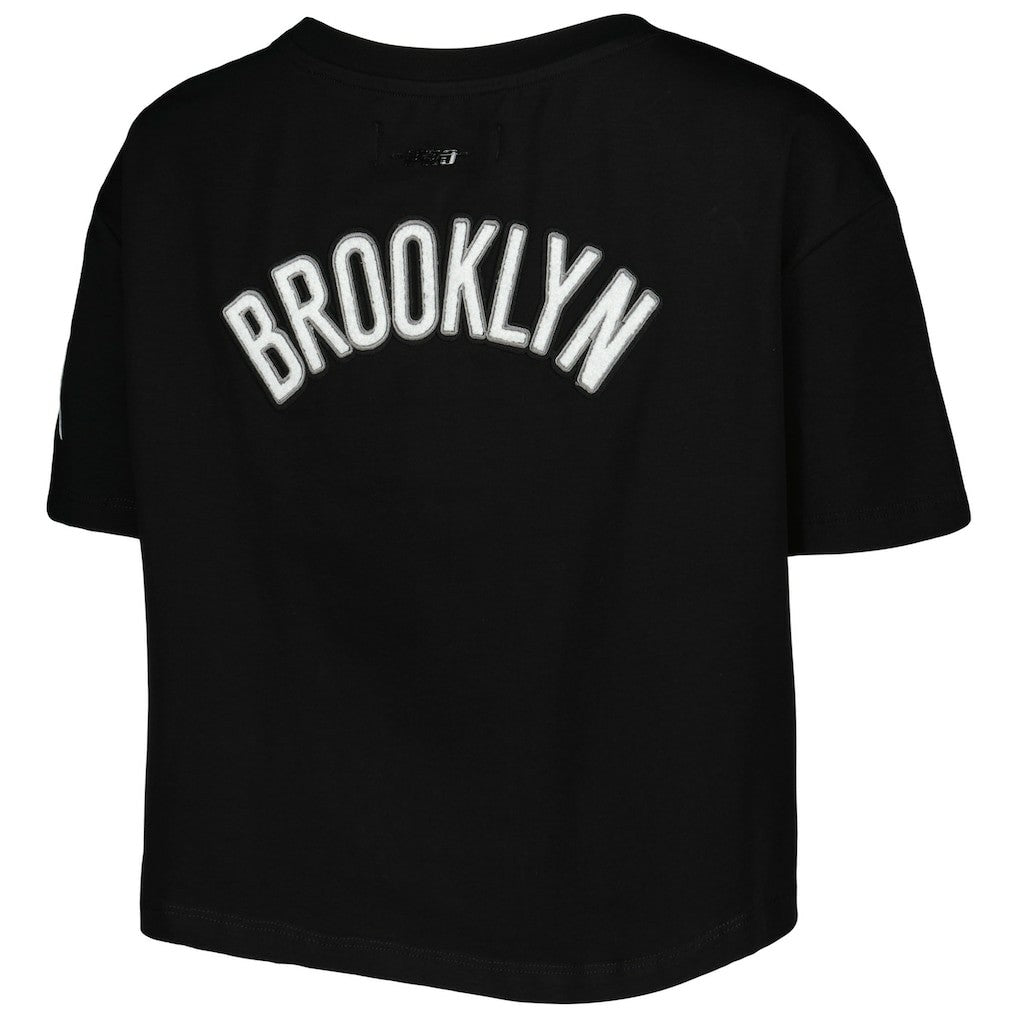 Black Brooklyn Nets Pro Standard Women's Classics Boxy T-Shirt | NBA
