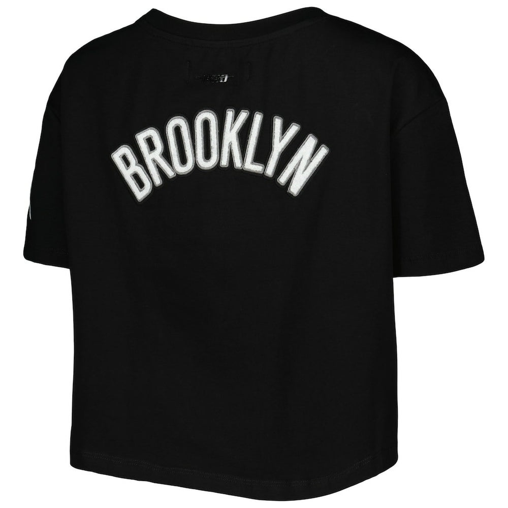 Black Brooklyn Nets Pro Standard Women's Classics Boxy T-Shirt | NBA