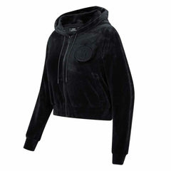 Brooklyn Nets Pro Standard Women's Triple Black Velour Full-Zip Hoodie outlet | NBA