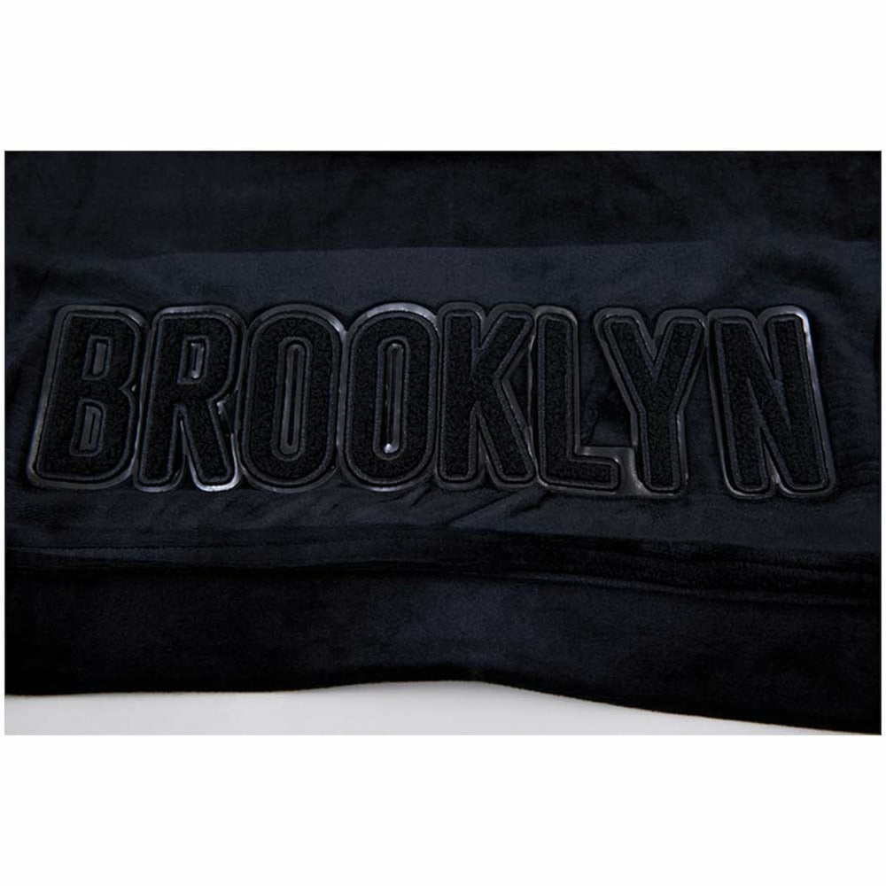Brooklyn Nets Pro Standard Women's Triple Black Velour Full-Zip Hoodie outlet | NBA