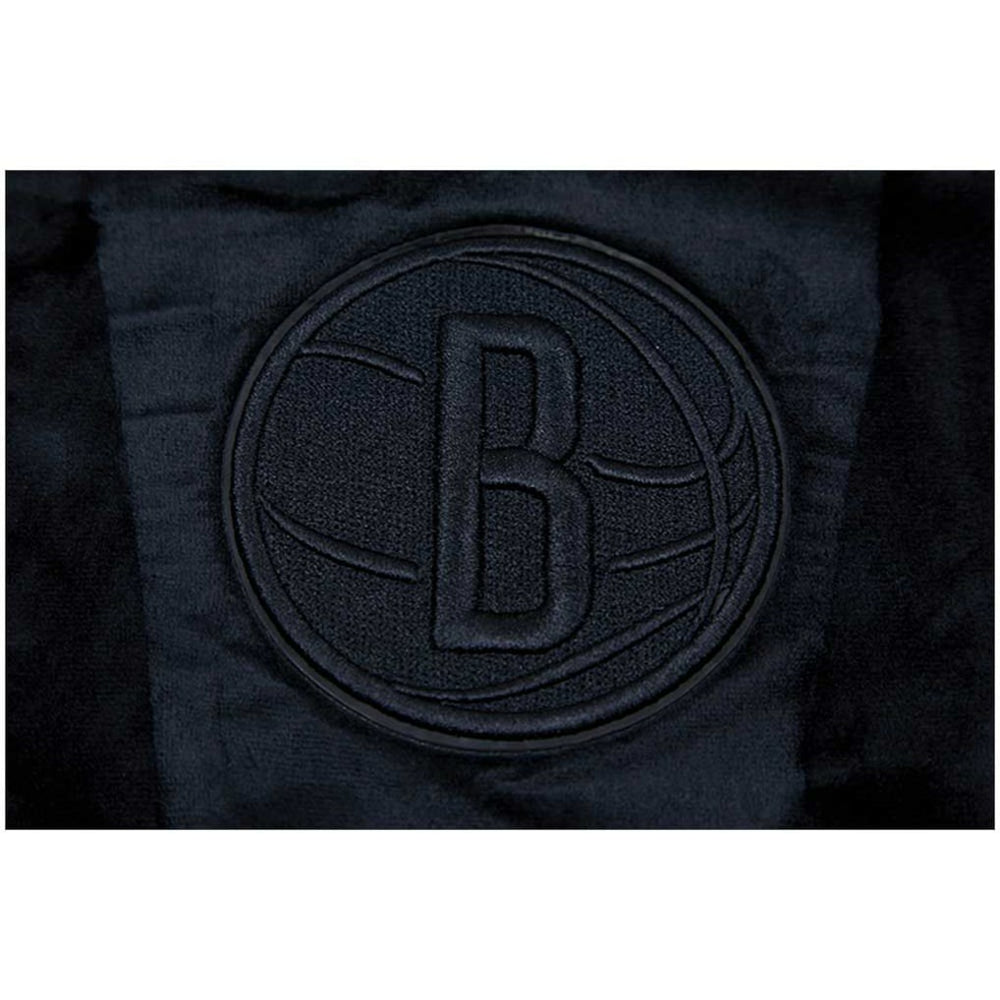 Brooklyn Nets Pro Standard Women's Triple Black Velour Full-Zip Hoodie outlet | NBA