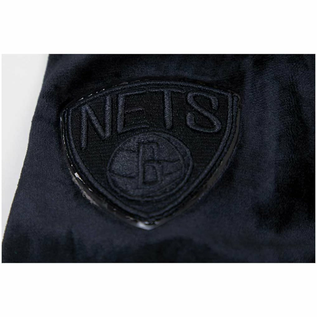 Brooklyn Nets Pro Standard Women's Triple Black Velour Full-Zip Hoodie outlet | NBA