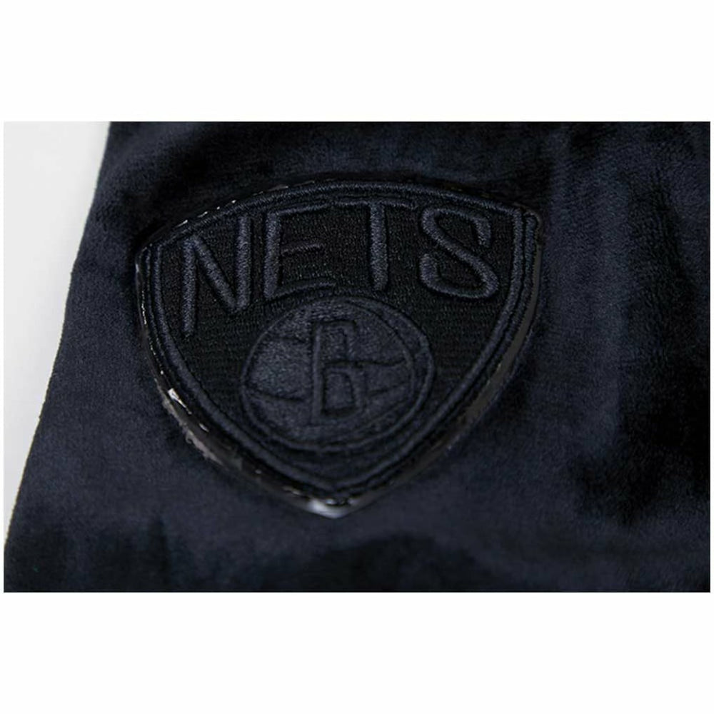 Brooklyn Nets Pro Standard Women's Triple Black Velour Full-Zip Hoodie outlet | NBA