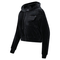 Miami Heat Pro Standard Women's Triple Black Velour Full-Zip Hoodie cheap | NBA