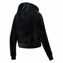 Philadelphia 76ers Pro Standard Women's Triple Black Velour Full-Zip Hoodie discount | NBA