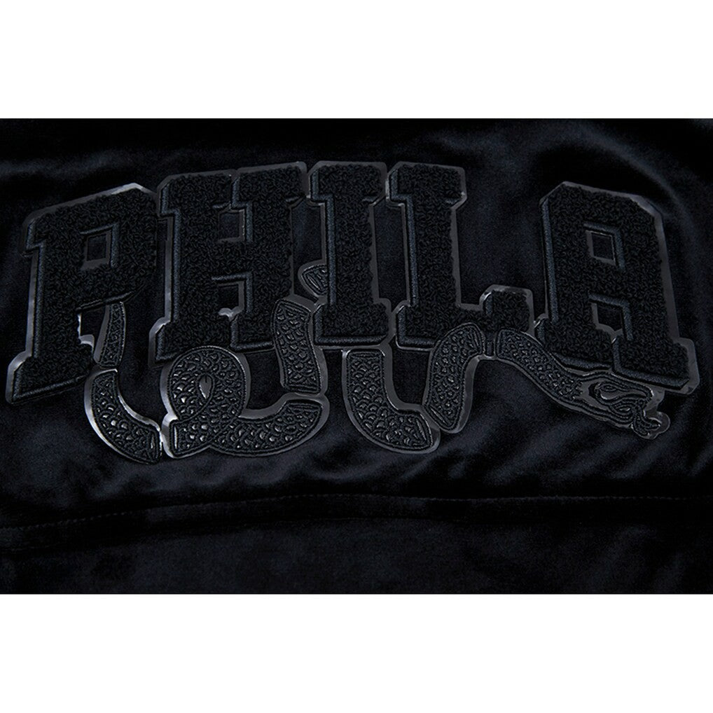 Philadelphia 76ers Pro Standard Women's Triple Black Velour Full-Zip Hoodie discount | NBA