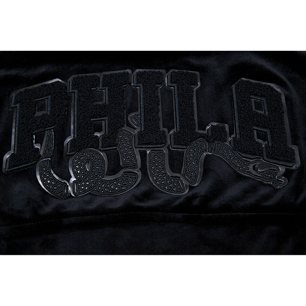 Philadelphia 76ers Pro Standard Women's Triple Black Velour Full-Zip Hoodie discount | NBA