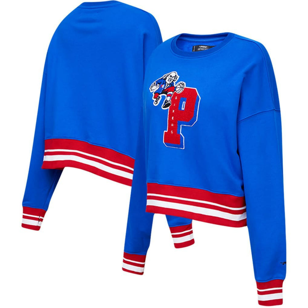 Royal Philadelphia 76ers Pro Standard Women's Mash Up Pullover Sweatshirt | NBA