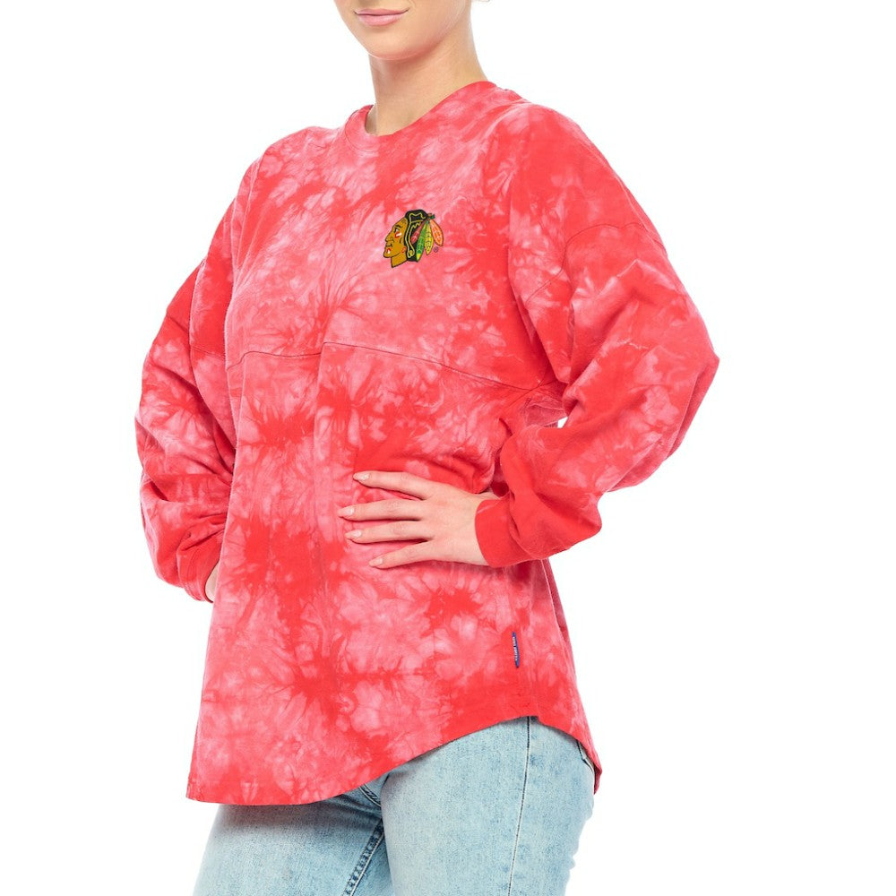 Chicago Blackhawks Fanatics Women's Crystal-Dye Long Sleeve T-Shirt -  NHL T-shirts