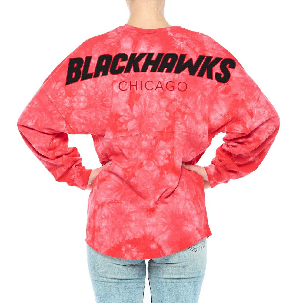 Chicago Blackhawks Fanatics Women's Crystal-Dye Long Sleeve T-Shirt -  NHL T-shirts