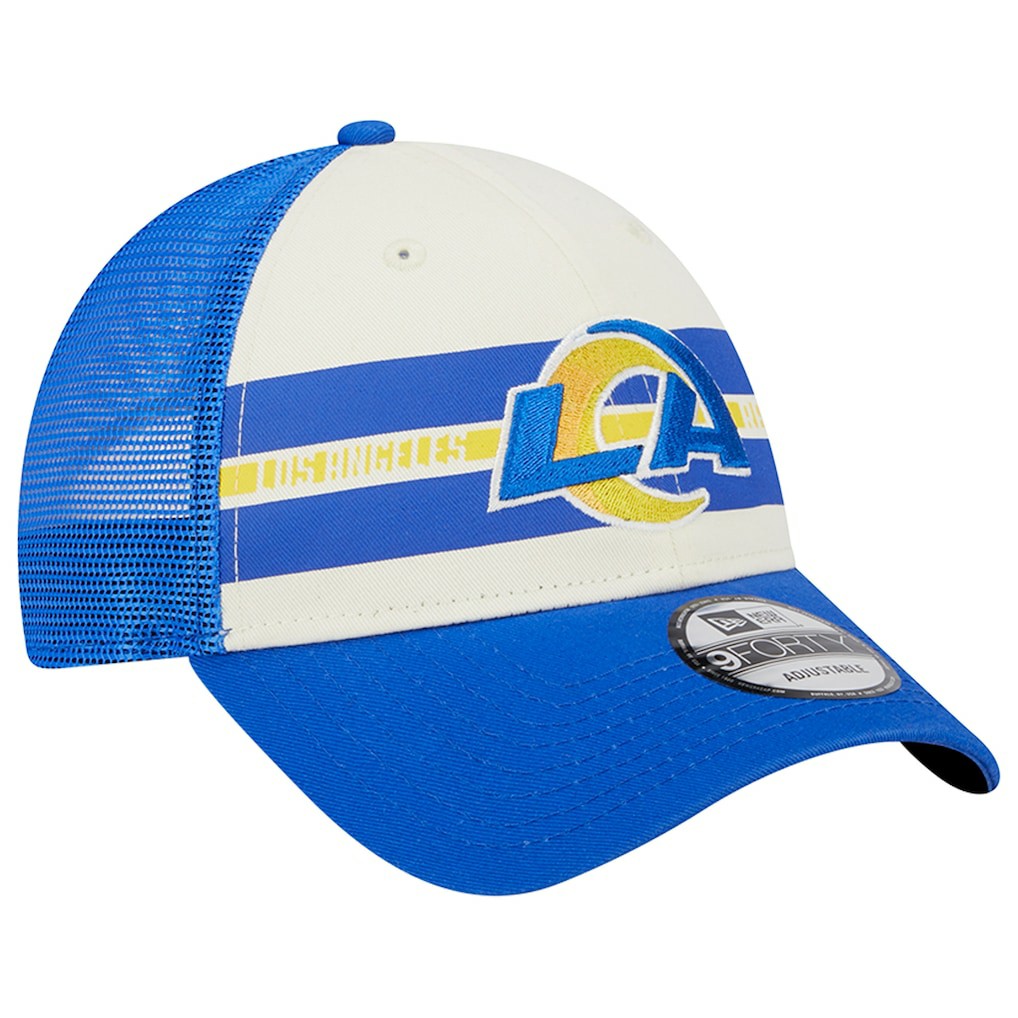 Los Angeles Rams Team Stripe Trucker 9FORTY Snapback Hat | NFL Discount