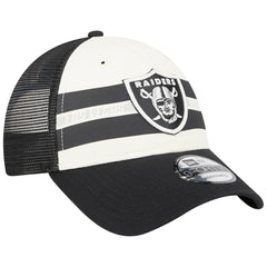 Las Vegas Raiders Team Stripe Trucker 9FORTY Snapback Hat | NFL Hot
