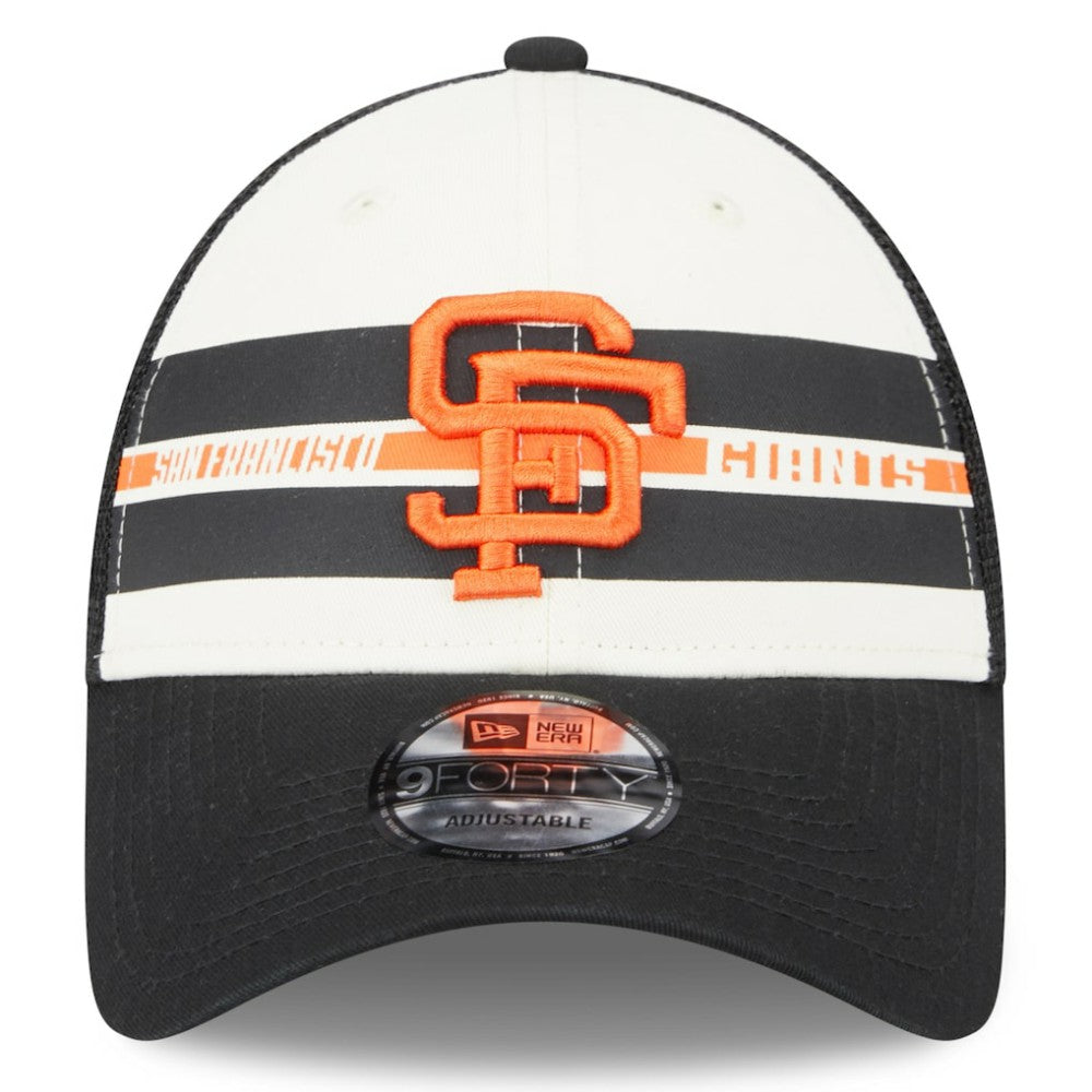 San Francisco Giants New Era Team Stripe Trucker 9FORTY Snapback Hat - MLB Hats