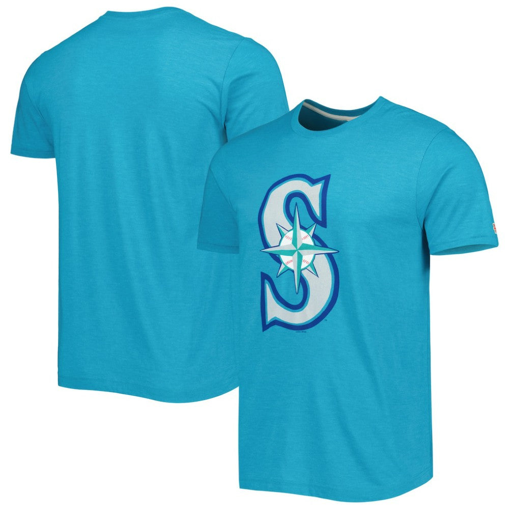 Seattle Mariners Homage Hand Drawn Logo Tri-Blend T-Shirt - MLB T-shirts