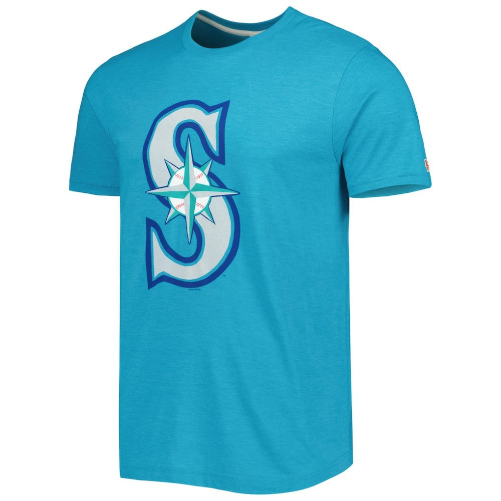 Seattle Mariners Homage Hand Drawn Logo Tri-Blend T-Shirt - MLB T-shirts