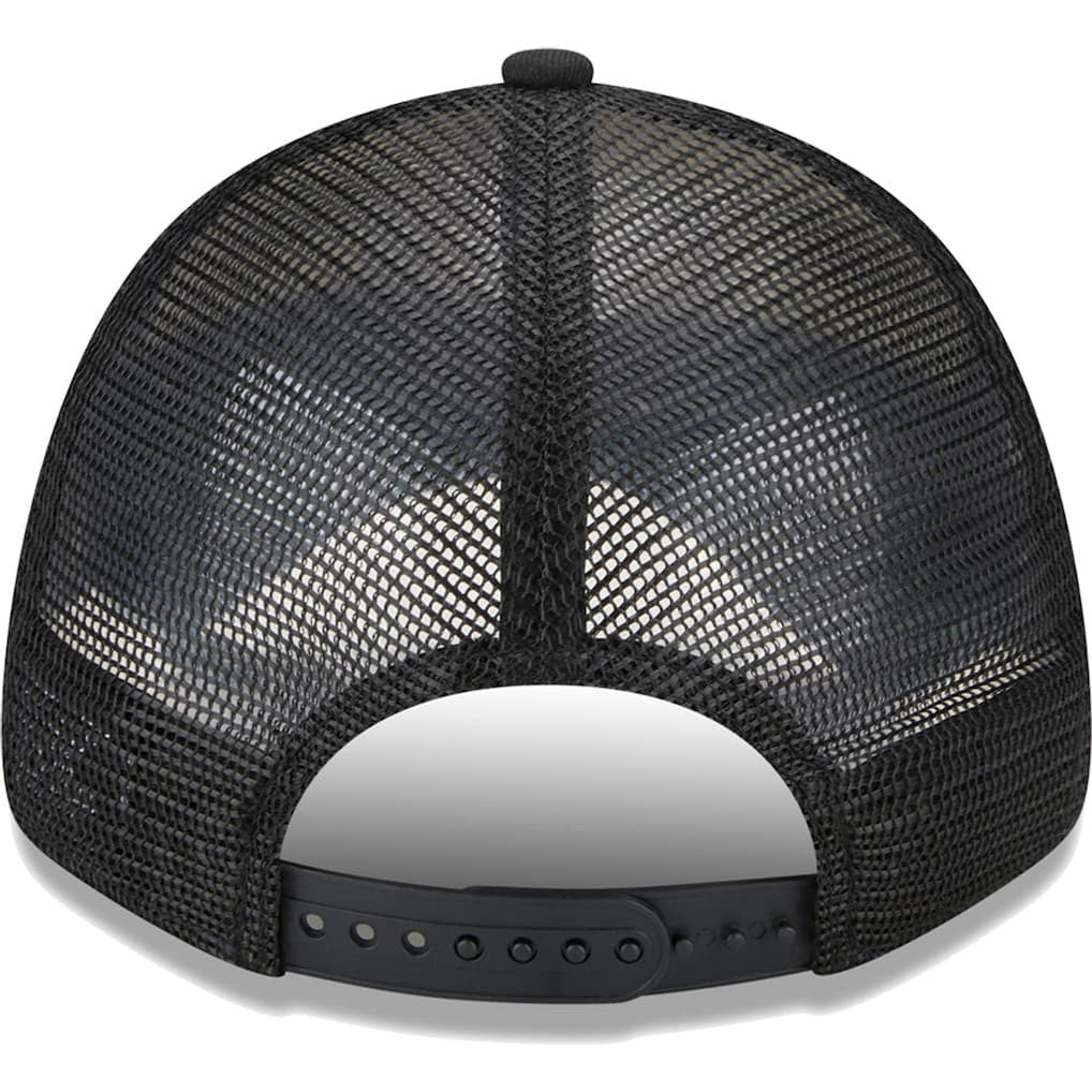 Black Brooklyn Nets Stripes 9FORTY Trucker Snapback Hat | NBA