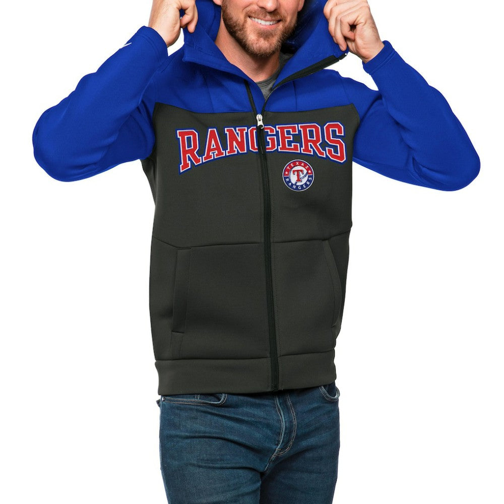Texas Rangers Antigua Wordmark Protect Full-Zip Hoodie - MLB Hoodies