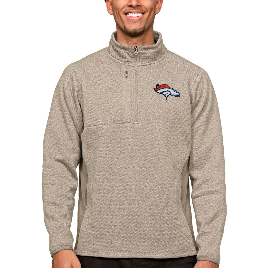 Denver Broncos Antigua Course Quarter-Zip Pullover Top | NFL New