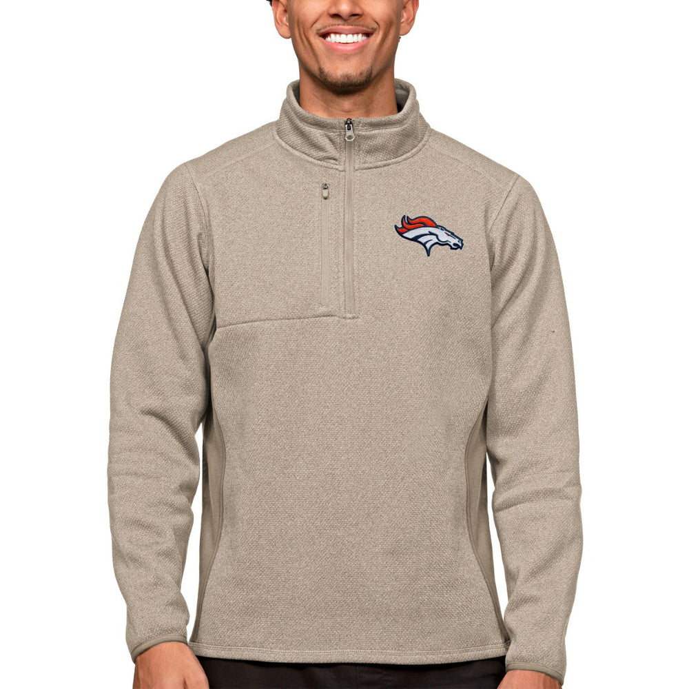 Denver Broncos Antigua Course Quarter-Zip Pullover Top | NFL New