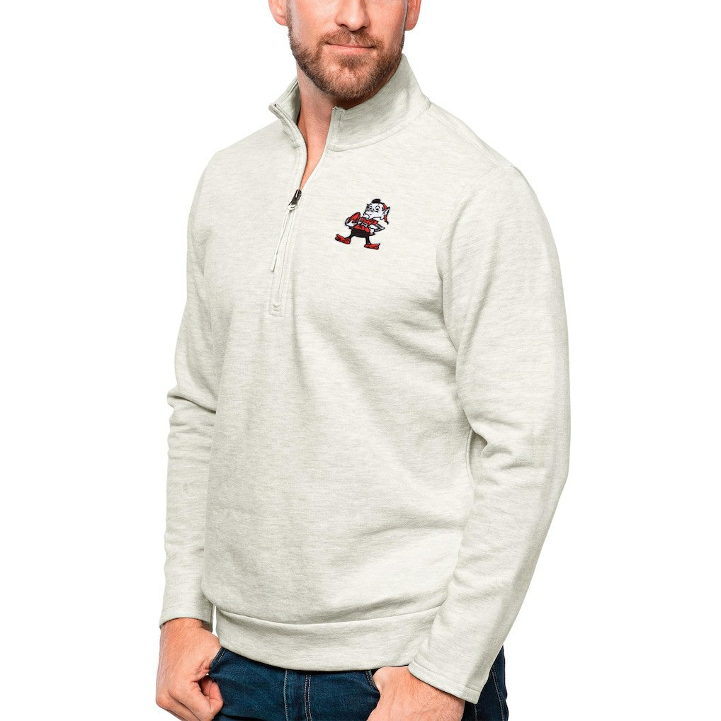 Cleveland Browns Antigua Gambit Quarter-Zip Pullover Top | NFL New