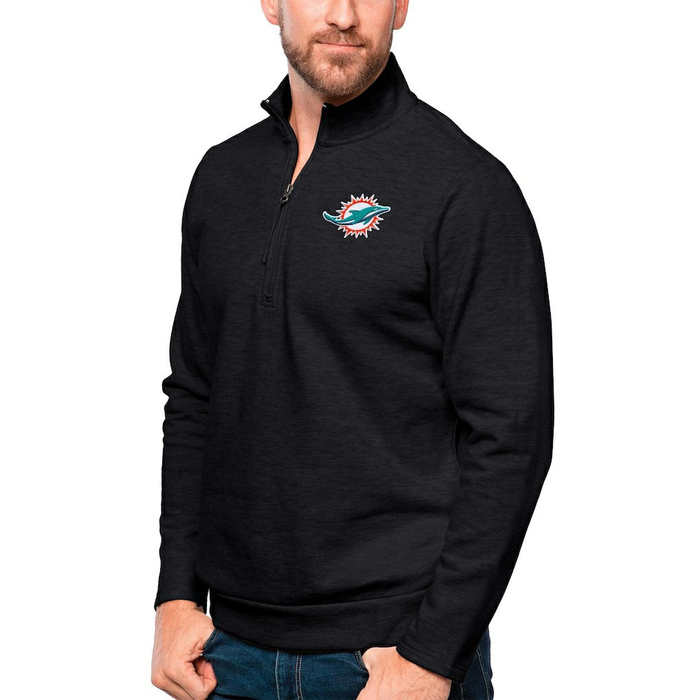 Miami Dolphins Antigua Gambit Quarter-Zip Pullover Top | NFL US