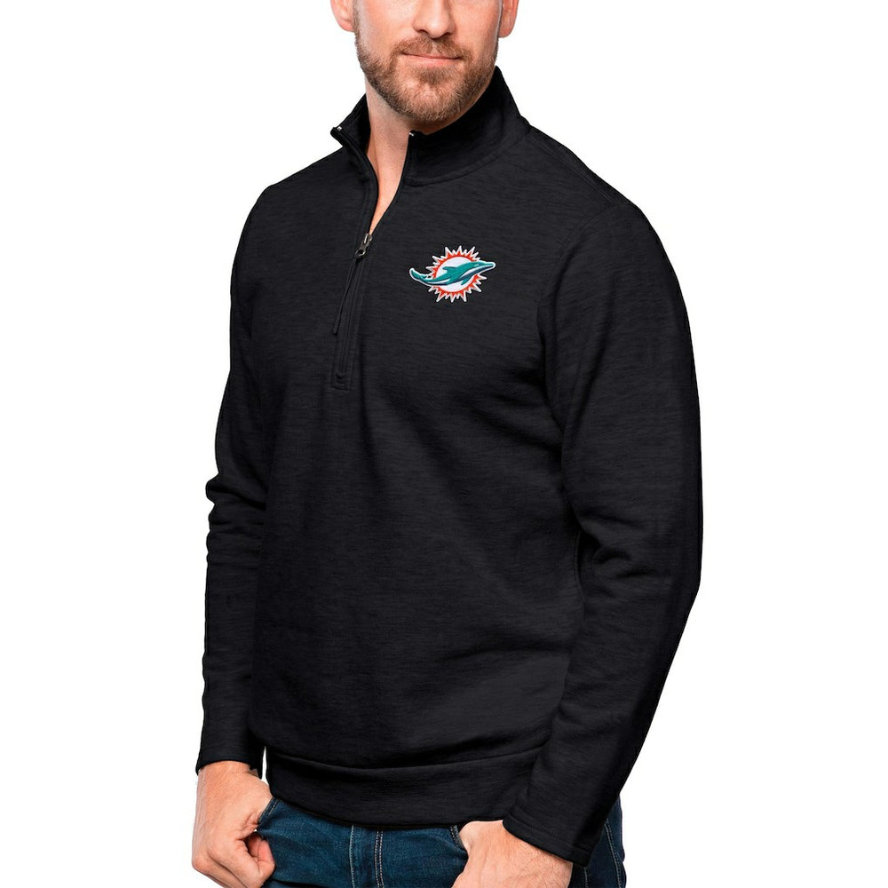 Miami Dolphins Antigua Gambit Quarter-Zip Pullover Top | NFL US