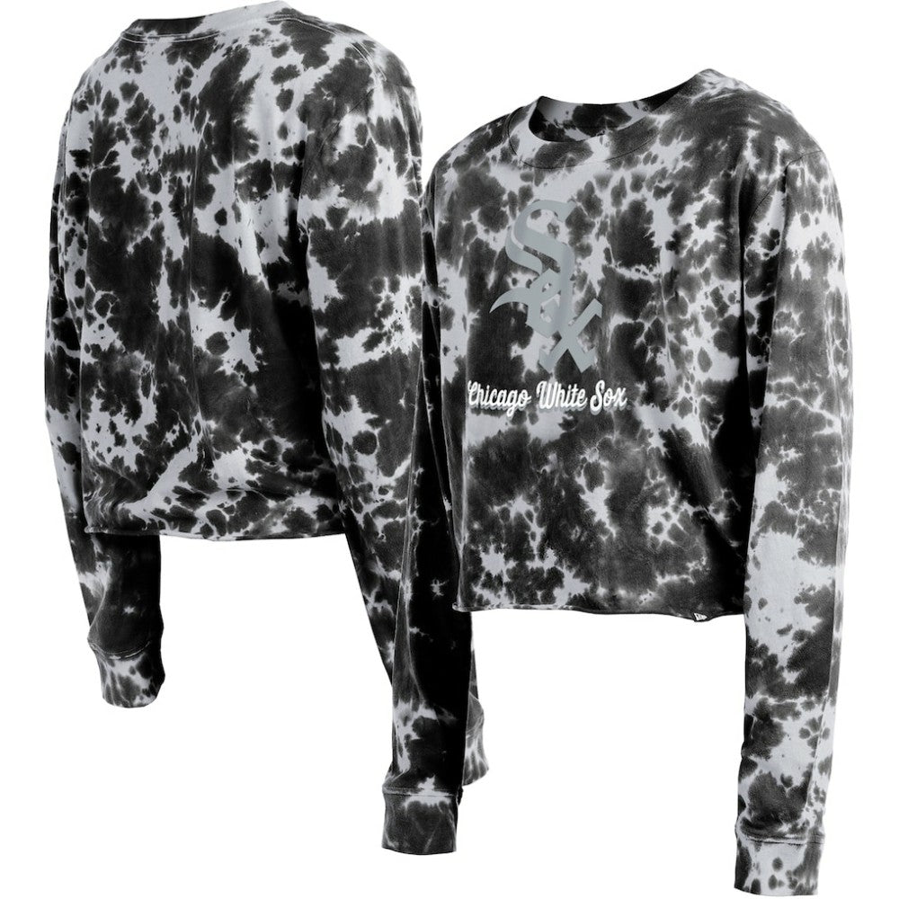 Chicago White Sox New Era Women's Tie-Dye Cropped Long Sleeve T-Shirt - MLB T-shirts