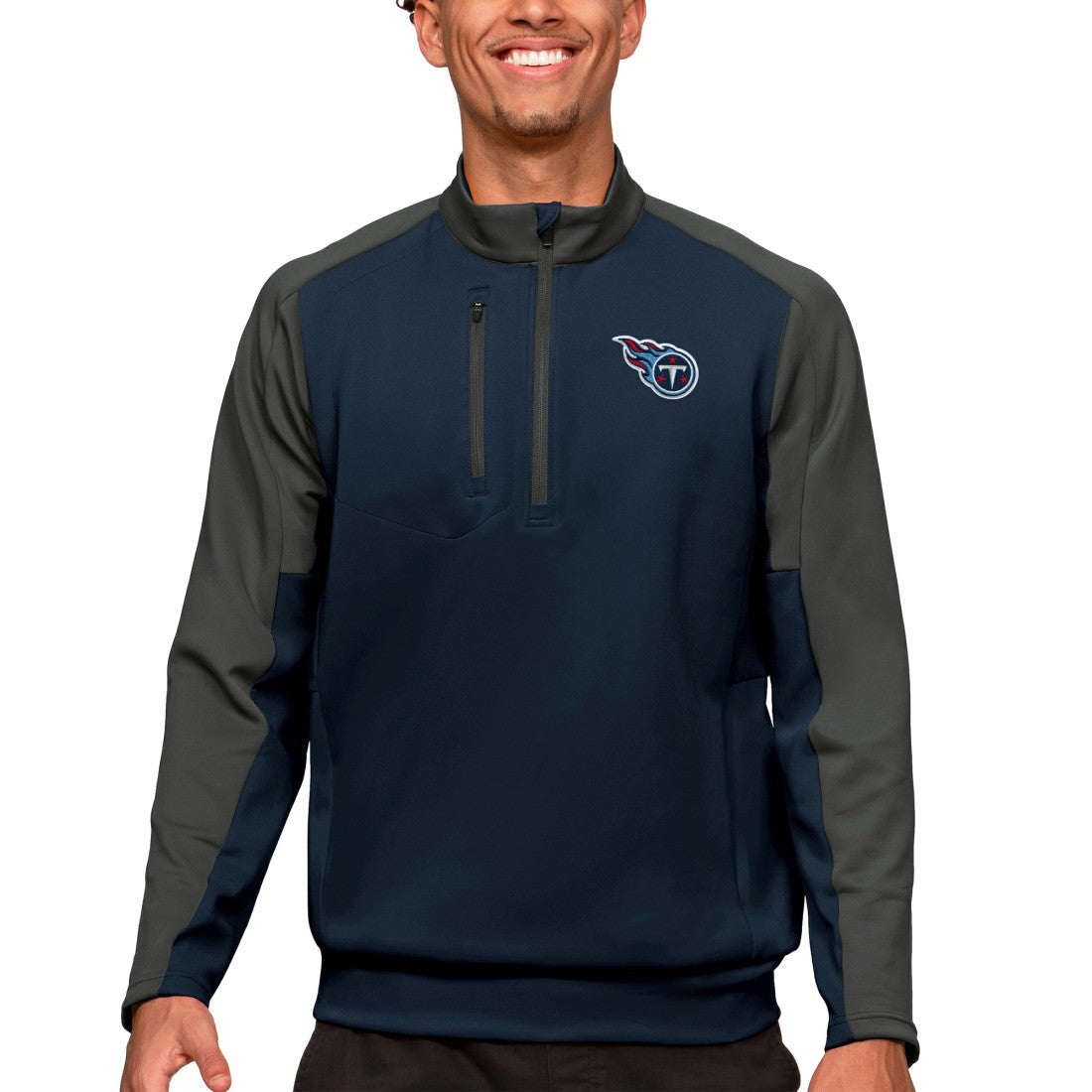 Tennessee Titans Antigua Team Quarter-Zip Pullover Top | NFL Online