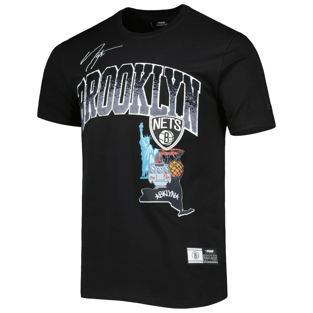 Black Brooklyn Nets Pro Standard Hometown Chenille T-Shirt | NBA