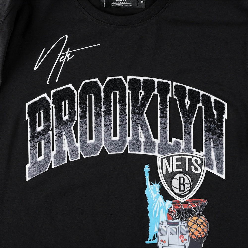 Black Brooklyn Nets Pro Standard Hometown Chenille T-Shirt | NBA