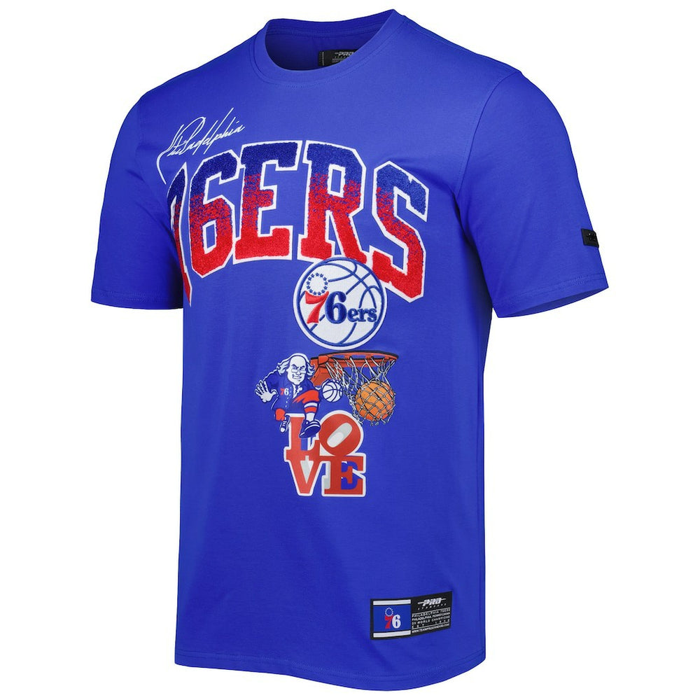 Royal Philadelphia 76ers Pro Standard Hometown Chenille T-Shirt | NBA