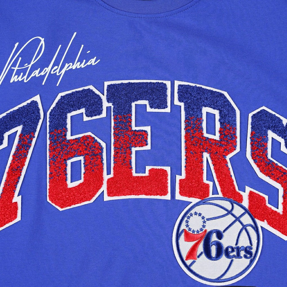 Royal Philadelphia 76ers Pro Standard Hometown Chenille T-Shirt | NBA