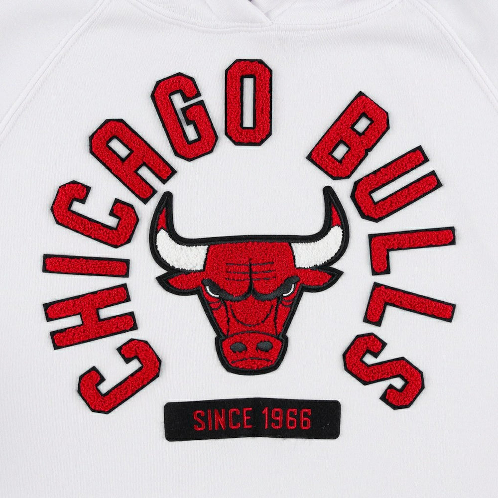 White Chicago Bulls Sportiqe Unisex Athos Olson Tri-Blend Pullover Hoodie | NBA