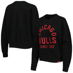 Black Chicago Bulls Sportiqe Women's Ashlyn Brava Raglan Pullover Sweatshirt | NBA