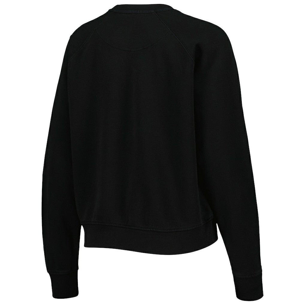 Black Chicago Bulls Sportiqe Women's Ashlyn Brava Raglan Pullover Sweatshirt | NBA