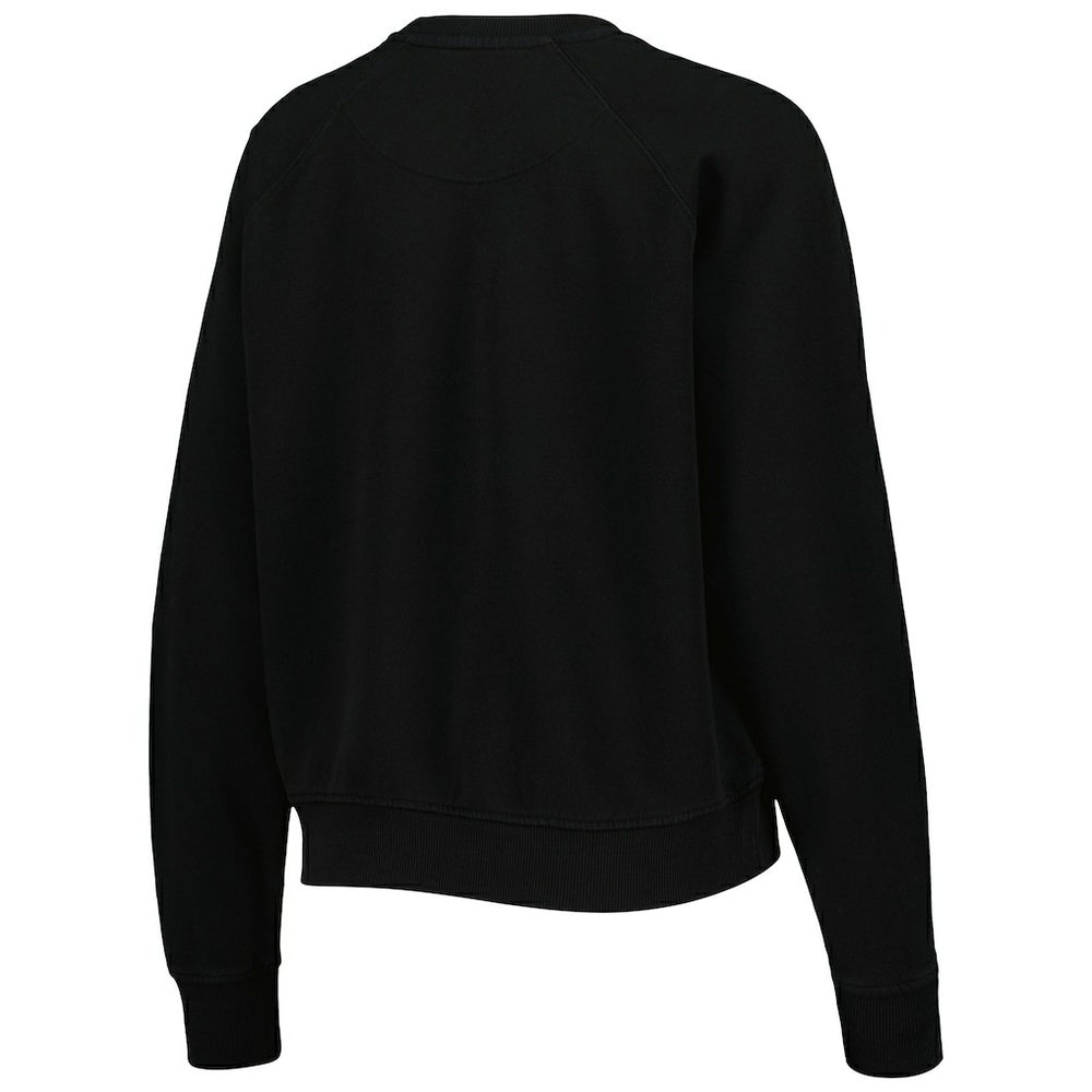 Black Chicago Bulls Sportiqe Women's Ashlyn Brava Raglan Pullover Sweatshirt | NBA