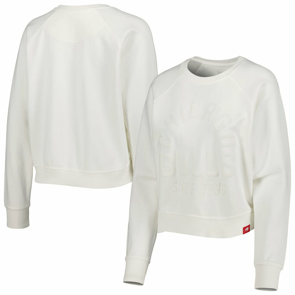 Cream Chicago Bulls Sportiqe Women's Ashlyn Brava Raglan Pullover Sweatshirt sale | NBA
