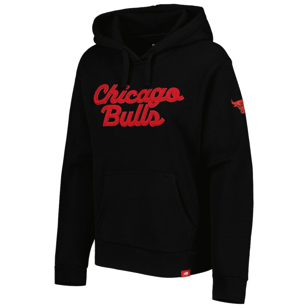Black Chicago Bulls Sportiqe Women's Leona Ava Fleece Tri-Blend Pullover Hoodie | NBA