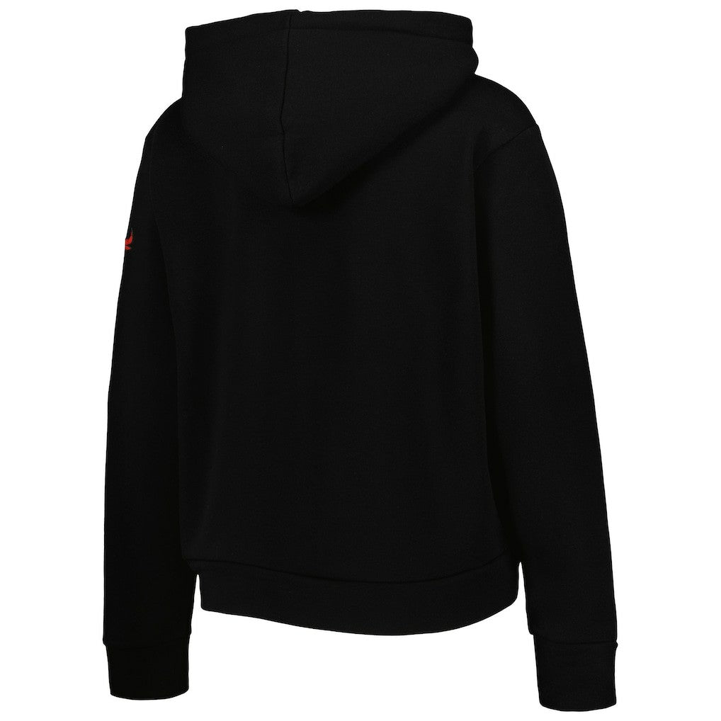 Black Chicago Bulls Sportiqe Women's Leona Ava Fleece Tri-Blend Pullover Hoodie | NBA
