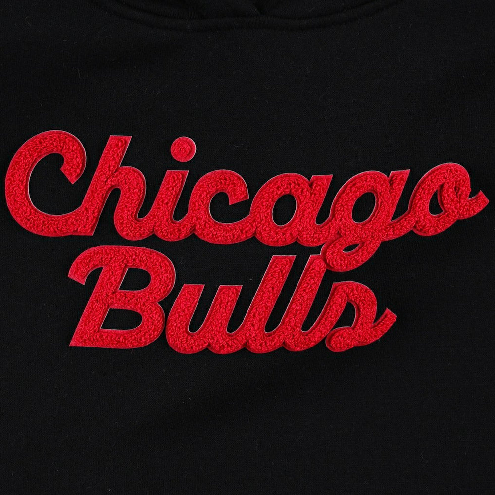Black Chicago Bulls Sportiqe Women's Leona Ava Fleece Tri-Blend Pullover Hoodie | NBA