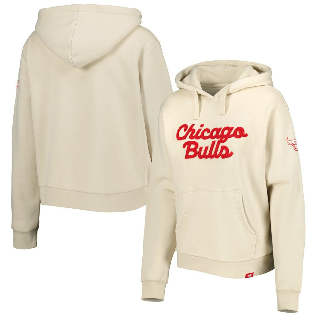 Cream Chicago Bulls Sportiqe Women's Leona Ava Fleece Tri-Blend Pullover Hoodie | NBA