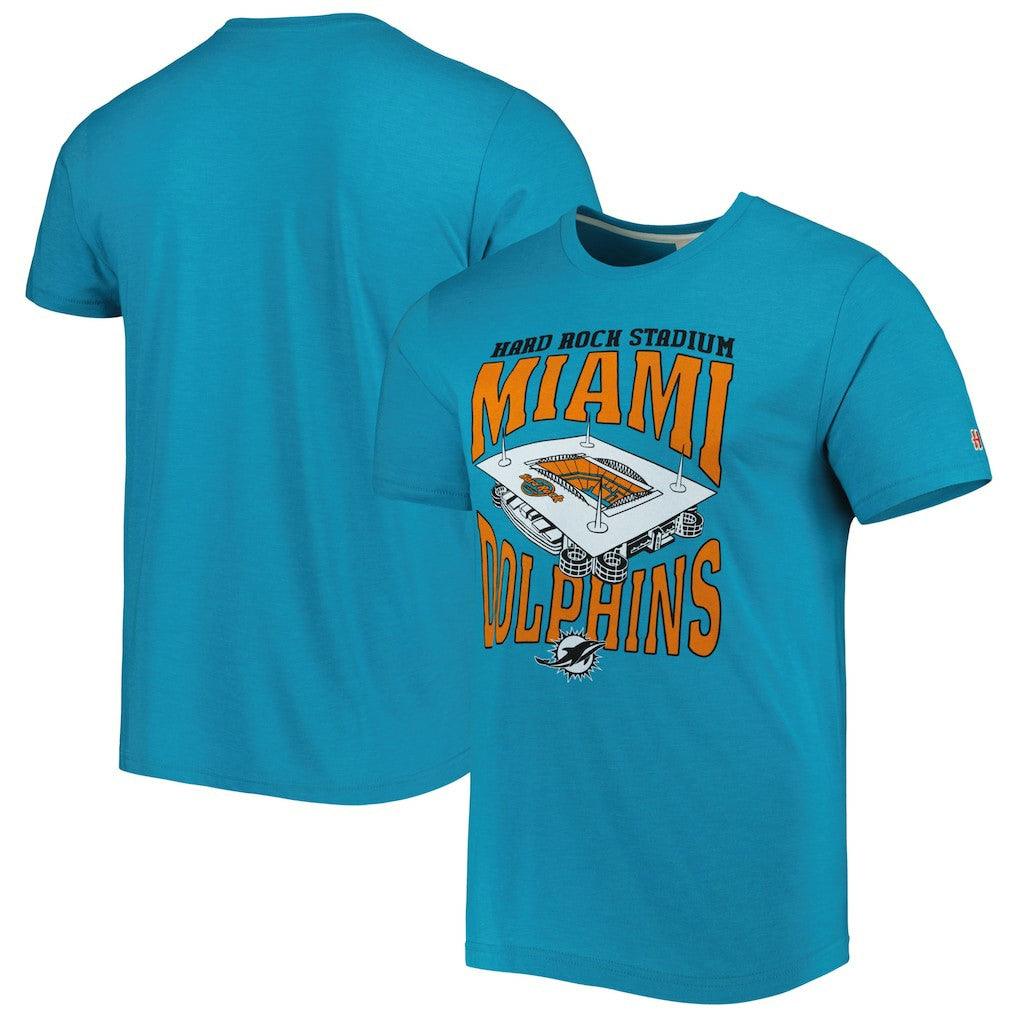 Miami Dolphins Homage Stadium Tri-Blend T-Shirt | NFL Hot
