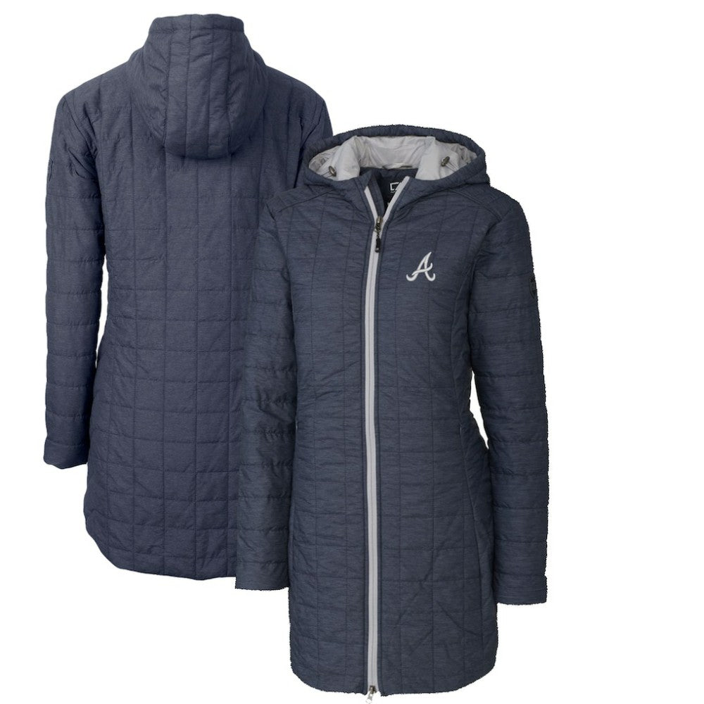 Atlanta Braves Cutter & Buck Women's Rainier Primaloft Eco Full-Zip Hoodie Long Coat - MLB Hoodies