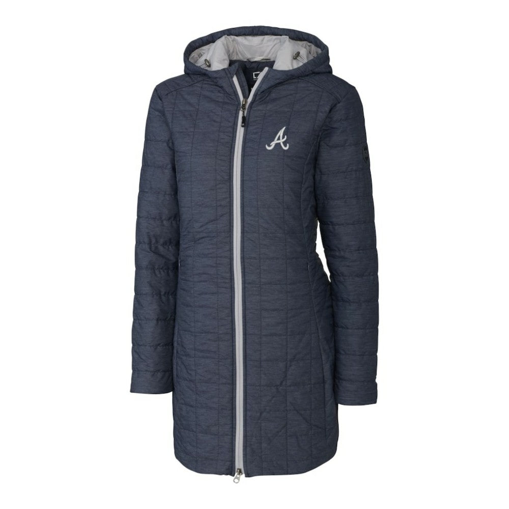 Atlanta Braves Cutter & Buck Women's Rainier Primaloft Eco Full-Zip Hoodie Long Coat - MLB Hoodies
