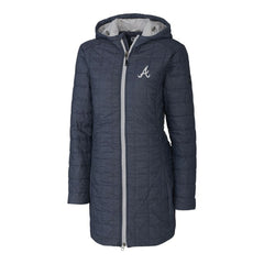 Atlanta Braves Cutter & Buck Women's Rainier Primaloft Eco Full-Zip Hoodie Long Coat - MLB Hoodies
